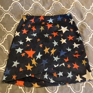 Super cute navy corduroy skirt with star pattern
